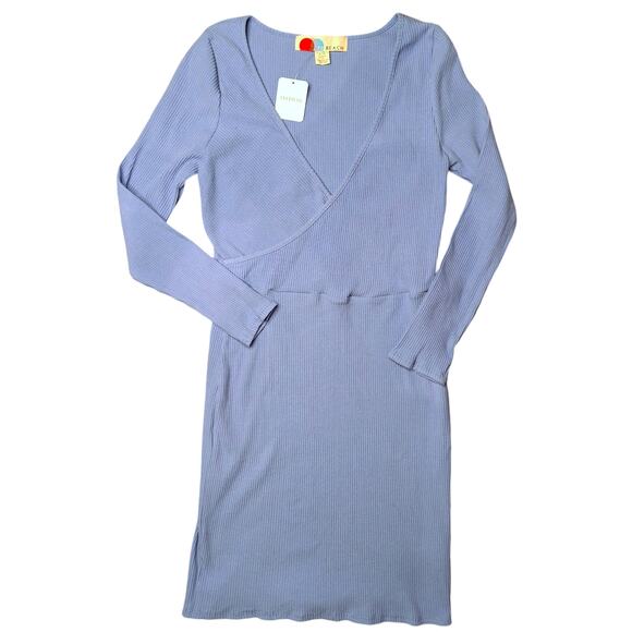 FP Beach NEW All About The Selfie Mini Dress Size L Ribbed long sleeve bodycon - Picture 2 of 9